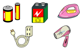 乾電池・30センチメートル以下の家電製品のイラスト