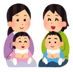 ママと子どものイラスト