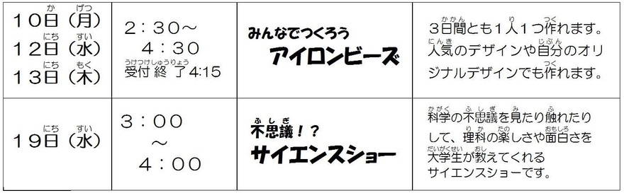 2月の予定