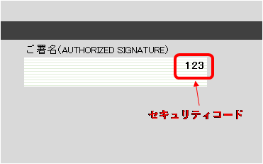 セキュリティコードマスキング箇所