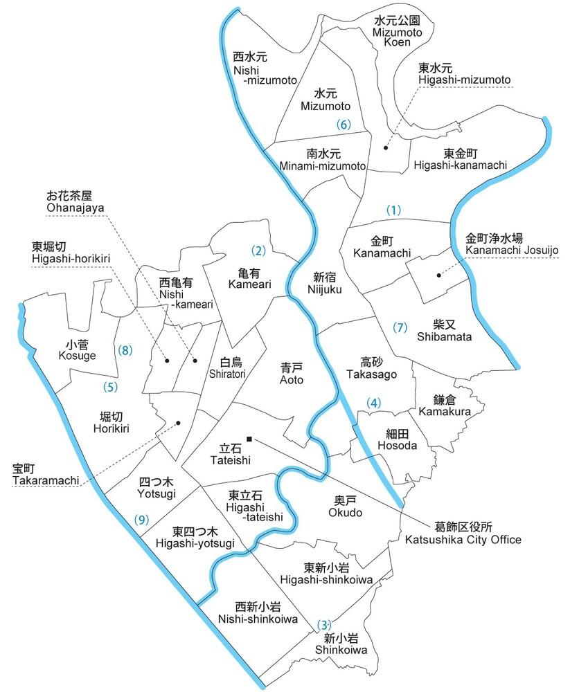 葛飾区の地図