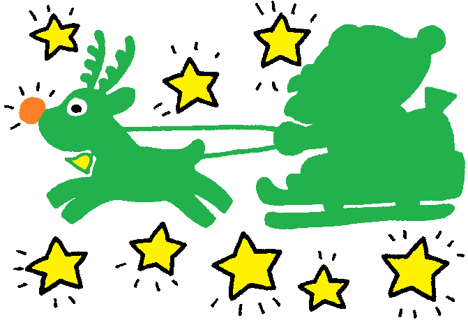 サンタのシルエット