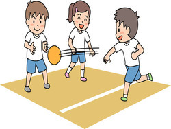 ドッジボールをしているイラスト