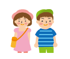 帽子をかぶる子ども